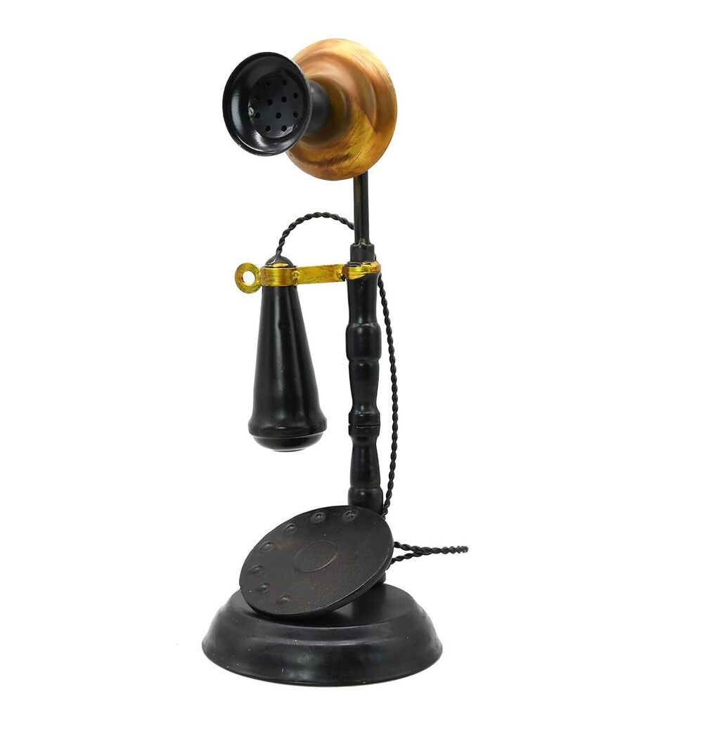 2117 Vintage Iron Candlestick Telephone Decor – Retro Classic Phone Model